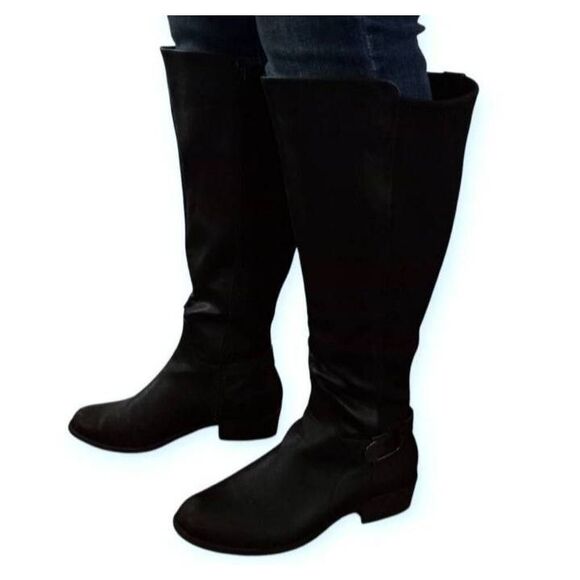 ALFANI STEP 'N FLEX KALLUMM BLACK EXTENDED CALF BOOTS SZ.7 GUC. - Picture 3 of 10